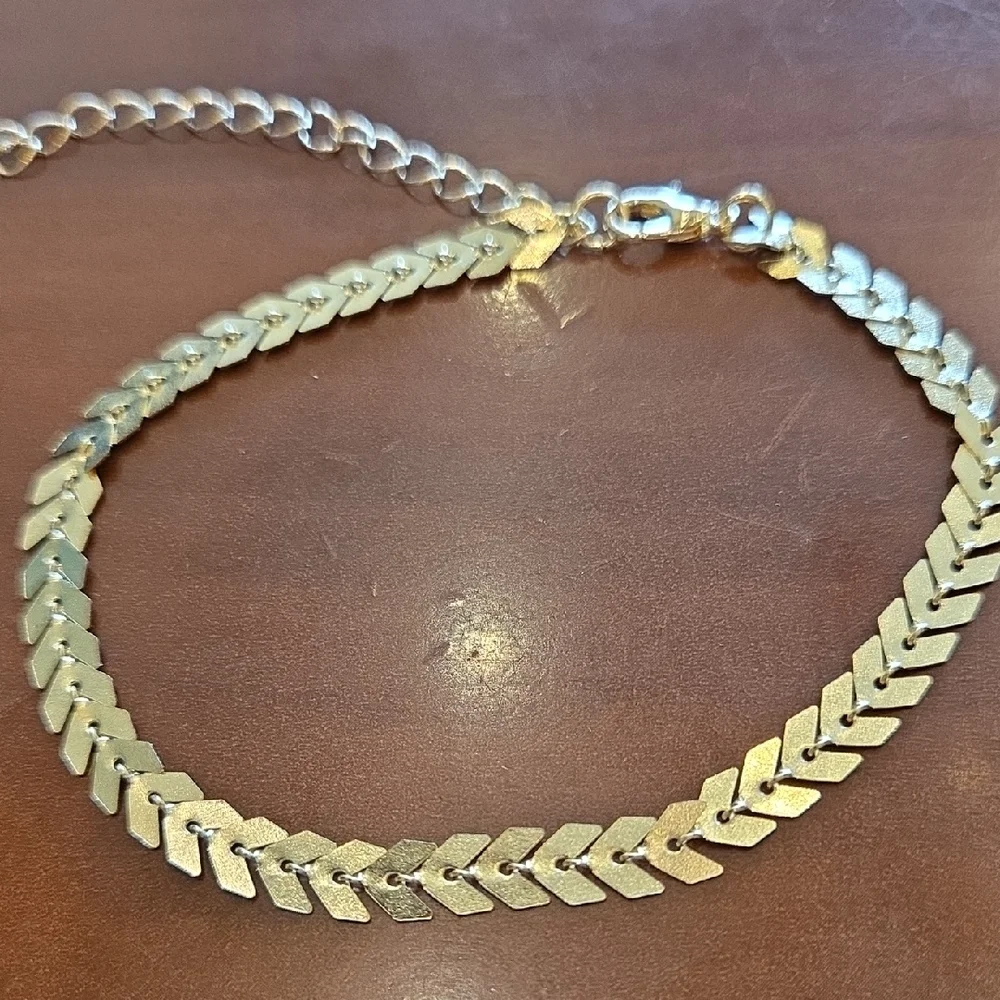 Goldtone Chevron Link Bracelet
